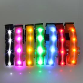 2.5CM丝网灯带宠物项圈 LED发光项圈 四个规格6种颜色 现货供应