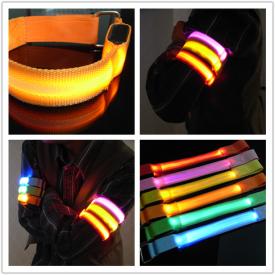 厂家直供 发光手臂带 LED跑步装备 安全闪光手臂带户外用品批