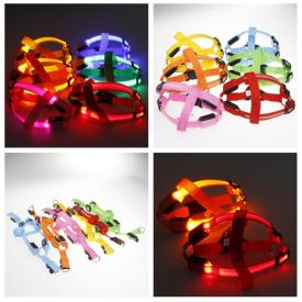 丝网胸背带 专业生产宠物用品 LED发光胸背带 大型犬狗背带 批发