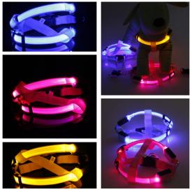 丝网胸背带 专业生产宠物用品 LED发光胸背带 大型犬狗背带 批发